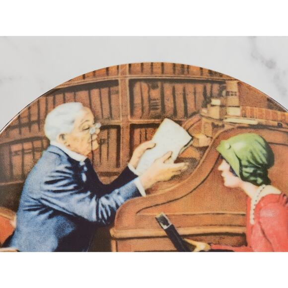 The Professor Plate Wall Decor Year 1986 Fine China 8 1/2" Norman Rockwell Vtg - Picture 6 of 14